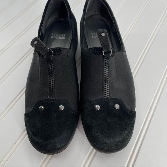 STUART WEITZMAN BLACK GOFORTH SUEDE WEDGE SLIP-ON SIZE 7 - Picture 6 of 13